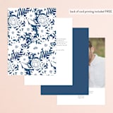 "Floral screenprint" - Table Numbers in Navy by Jennifer Wick - Back of Card Options