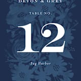 "Floral screenprint" - Table Numbers in Navy by Jennifer Wick - Detail