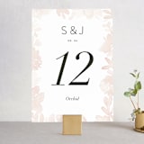 "Ethereal Bouquet" - Table Numbers in Blush by Petra Kern - Front