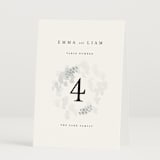 "A Thousand Years" - Table Numbers in Classic White by Design Lotus - Folded