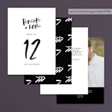 "Love Actually" - Table Numbers in Onyx by Design Lotus - Back of Card Options
