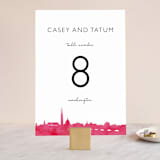 "Skyline - Washington DC" - Table Numbers in Magenta by Laura Condouris - Front