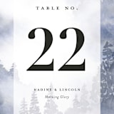 "Misty trees" - Table Numbers in Frost by Stacey Meacham - Detail