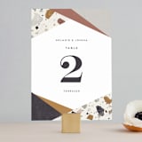 "Terrazzo Frame" - Table Numbers in Mustard by Amy Payne - Front