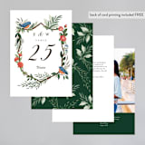 "Nature's Crest" - Table Numbers in Forest by Paper Sun Studio - Back of Card Options