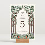 "Nature's Chapel" - Table Numbers in Forest by Paper Sun Studio - Displayed (stand not included)