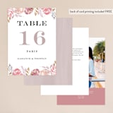 "Grand Bloom" - Table Numbers in Mauve by Bonjour Paper - Back of Card Options