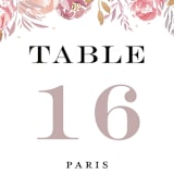 "Grand Bloom" - Table Numbers in Mauve by Bonjour Paper - Detail
