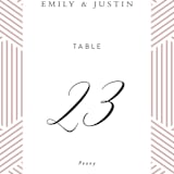 "Tara" - Table Numbers in Blush by Kampai Designs - Detail