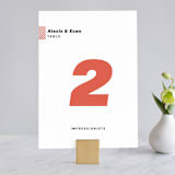 "Alexis" - Table Numbers in Coral by Calee A.H. Cecconi - Front