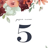 "Cascading Florals" - Table Numbers in Rouge by Leah Bisch - Detail