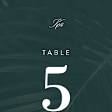"Palm Layers" - Table Numbers in Palm Frond by Jill Means - Detail