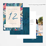 "Floral Burst" - Table Numbers in Ocean by Morgan Ramberg - Back of Card Options