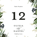 "Side Swept" - Table Numbers in Navy by Susan Moyal - Detail
