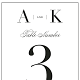"Typography" - Table Numbers in Pearl by lena barakat - Detail