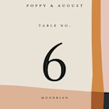 "Color Block" - Table Numbers in Peach by Morgan Kendall - Detail