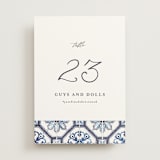 "watercolor azulejo" - Table Numbers in Azure by Anastasia Makarova - Front
