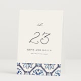 "watercolor azulejo" - Table Numbers in Azure by Anastasia Makarova - Folded