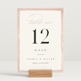 "First Love" - Table Numbers in Blush by Pixel and Hank - Displayed (stand not included)