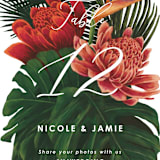 "Tropical Bouquet" - Table Numbers in Basil by Elly - Detail