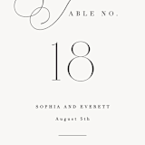 "Flowing Initials" - Table Numbers in Ivory by Hooray Creative - Detail
