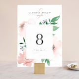 "Soft Florals" - Table Numbers in Coral Wash by Leah Bisch - Front