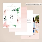 "Soft Florals" - Table Numbers in Coral Wash by Leah Bisch - Back of Card Options