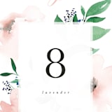 "Soft Florals" - Table Numbers in Coral Wash by Leah Bisch - Detail