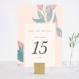 "Boho botanics" - Table Numbers in Coral by Creo Study - Front