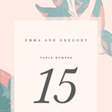 "Boho botanics" - Table Numbers in Coral by Creo Study - Detail