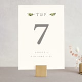 "Watercolor Laurels" - Table Numbers in Leaf by Katharine Watson - Front