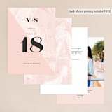 "thespian" - Table Numbers in Coral by silverscreen studio - Back of Card Options