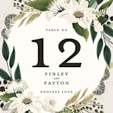"Botanical Ring" - Table Numbers in Ivory by Susan Moyal - Detail
