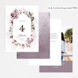 "Fancifully" - Table Numbers in Dust Mauve by Everett Paper Goods - Back of Card Options
