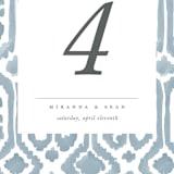 "Painted Ikat" - Table Numbers in Frost by Liz Conley - Detail