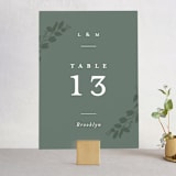 "Falling Branch" - Table Numbers in Eucalyptus by Amy Kross - Front