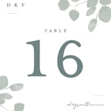 "Silver Dollar Eucalyptus" - Table Numbers in Silver Dollar by Shannon Chen of Four Wet Feet Studio - Detail