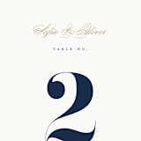 "Bold Love" - Table Numbers in Antique by Brandy Folse - Detail