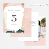 "Overlapping" - Table Numbers in Blush by Jennifer Wick - Back of Card Options