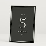 "Upper East" - Table Numbers in Charcoal by Megan Davis - Folded