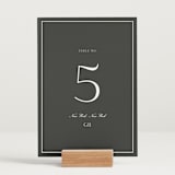 "Upper East" - Table Numbers in Charcoal by Megan Davis - Displayed (stand not included)