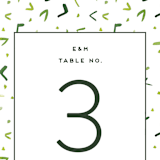 "Evergreens Watercolor" - Table Numbers in Forest by Yao Cheng Design - Detail