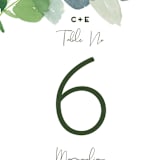 "Soft Eucalyptus" - Table Numbers in Garden by Yao Cheng Design - Detail