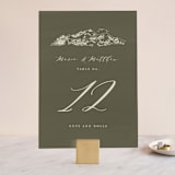 "into the mountains" - Table Numbers in Olive by Helen Halik - Front