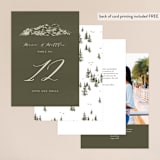 "into the mountains" - Table Numbers in Olive by Helen Halik - Back of Card Options