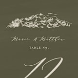 "into the mountains" - Table Numbers in Olive by Helen Halik - Detail