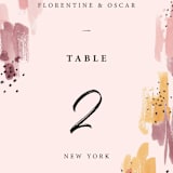 "Mod Brush" - Table Numbers in Blush by Lisa Fee Paura - Detail