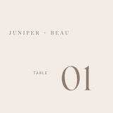 "Juniper" - Table Numbers in Blush by Mere Paper - Detail
