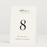 "Charming" - Table Numbers in Pearl by AK Graphics - Folded