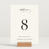 "Charming" - Table Numbers in Pearl by AK Graphics - Displayed (stand not included)